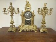antique-french-bronze-clock-and-candle-holder-set-completely-restored-large